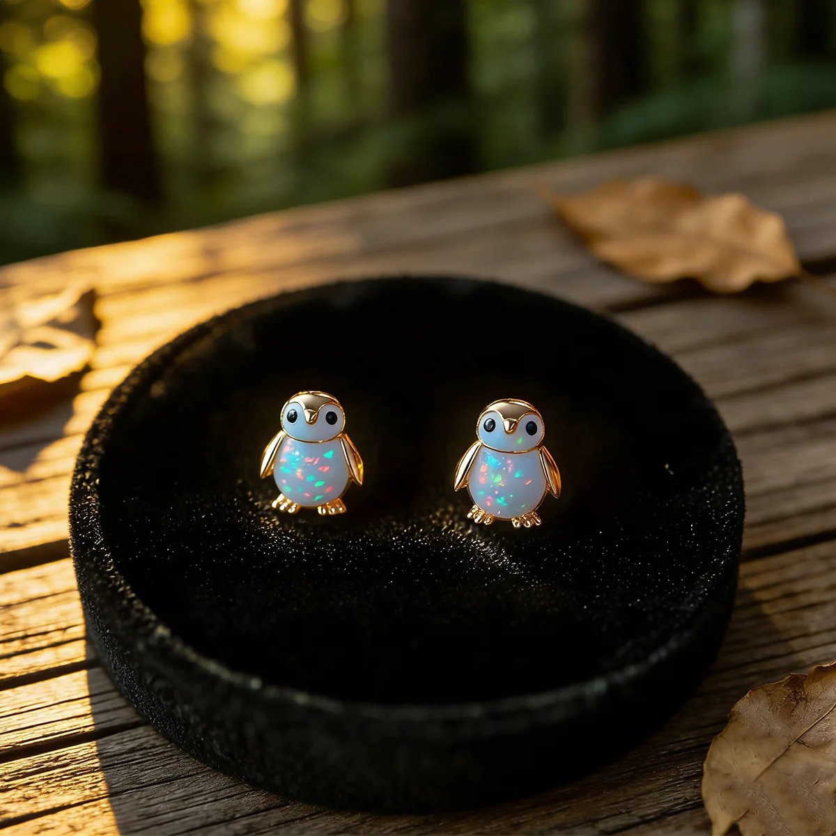 🎁Buy 1 Get 1 Free🐧Tiny Penguin Opal Stud Earrings, Animal Earrings